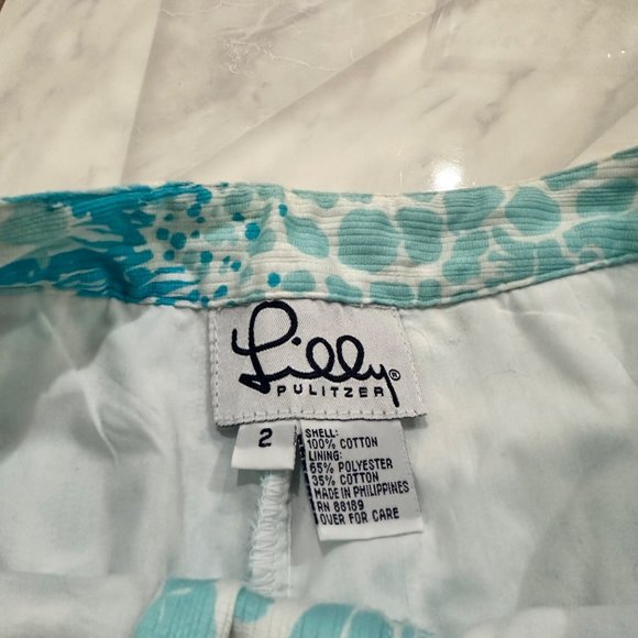 Lilly Pulitzer Aqua Palm Wide Leg Pants - Picture 7 of 9